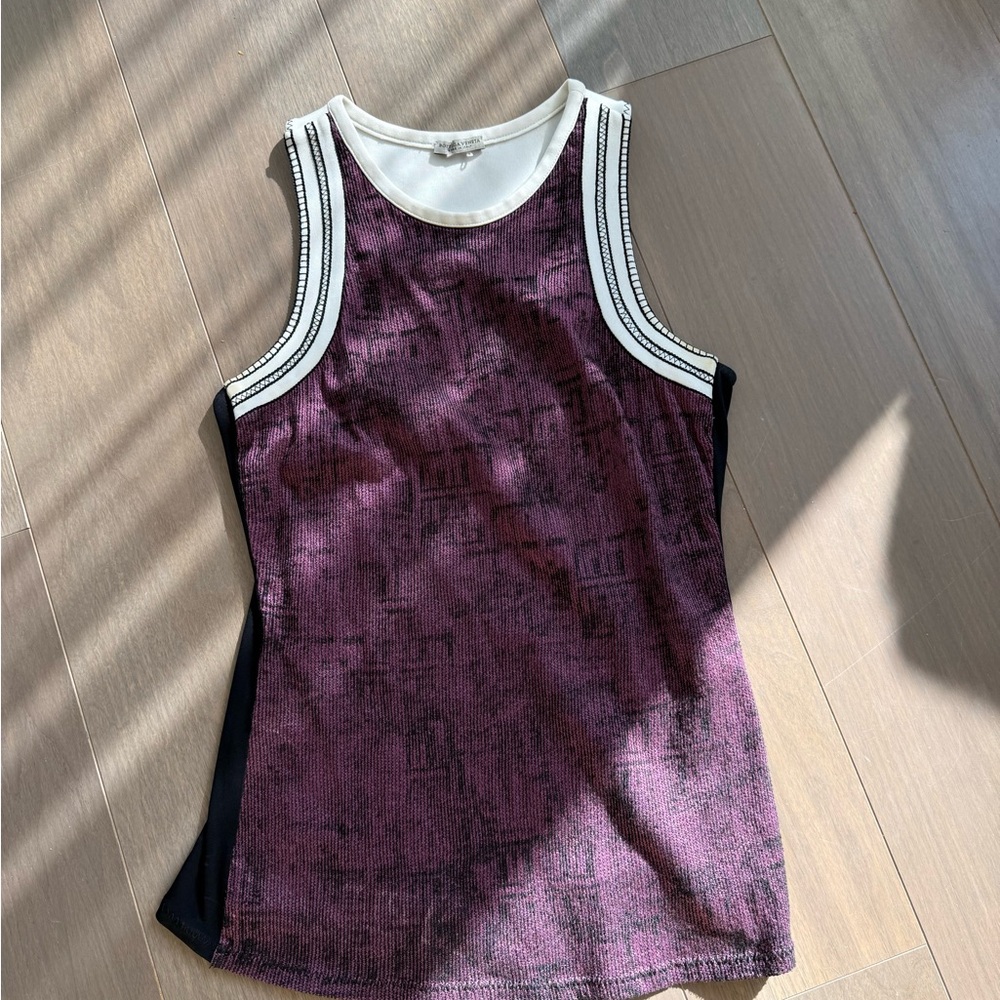 Bottega Venetta Purple and White Women's Sleeveless Top